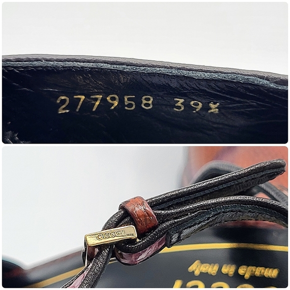 GUCCI Huston Platform Python Pumps with Ankle Strap 277958 Brown Purple 39.5 - Picture 10 of 15